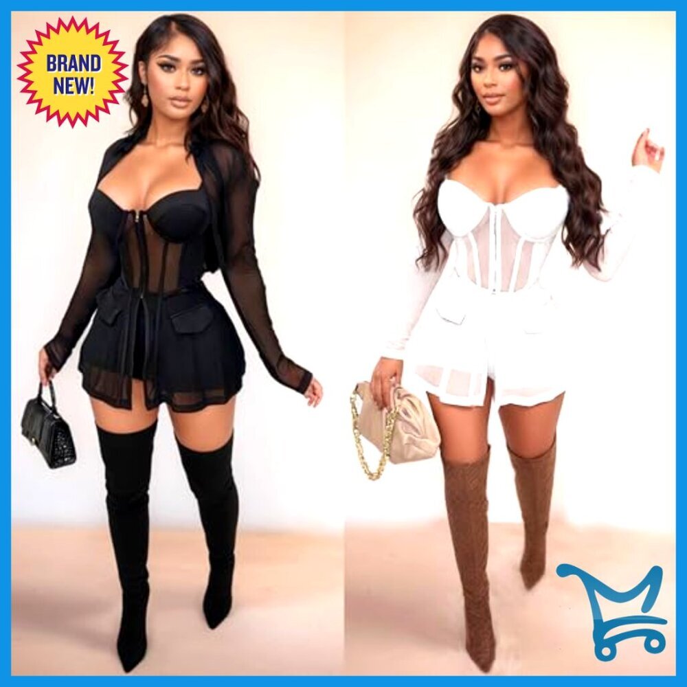 Sexy Elegant Bodycon Jumpsuit Mesh Patchwork Club Party Night Out Romper - Picture 4 of 7